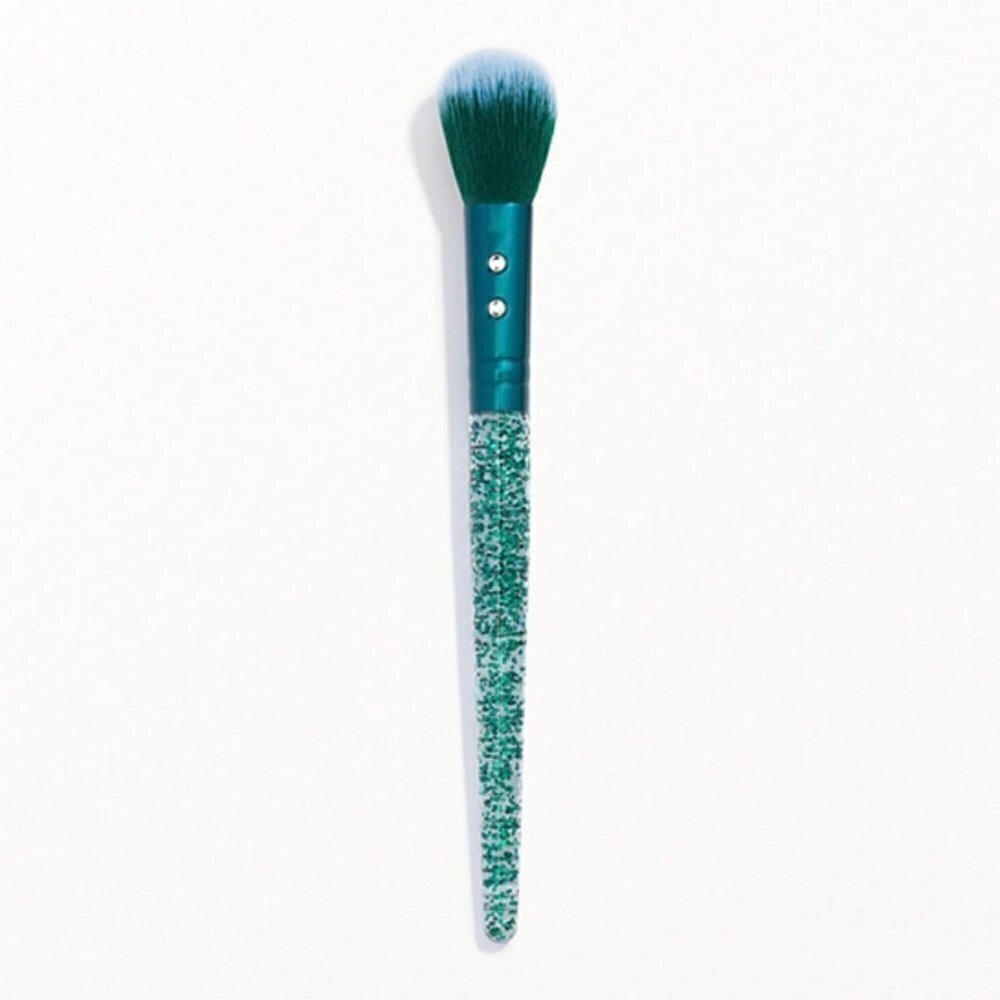 SLMissGlam New Green Teal Glitter Synthetic Pro Round Blusher Blush P40 Brush